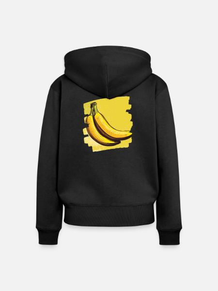 Banane - Frauen Premium Bio Zip Hoodie - Schwarz