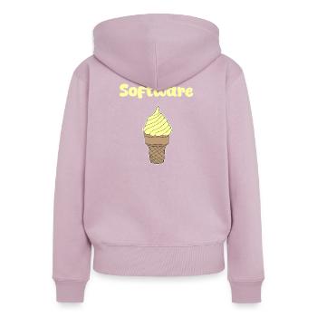 Software Eis Vanille - Frauen Premium Bio Zip Hoodie - Altrosa - Hinten - Julia (174cm)