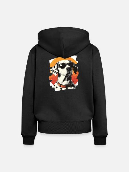Dalmatiner - Frauen Premium Bio Zip Hoodie - Schwarz
