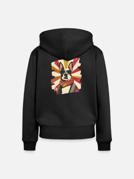 Bullterrier Kampfhund Hunderasse - Frauen Premium Bio Zip Hoodie - Schwarz