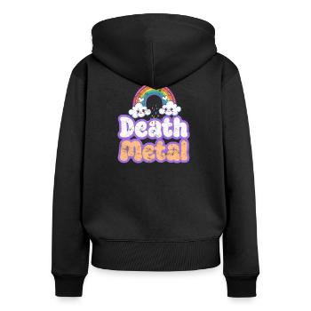 Death metal - Sweat à capuche zippé Premium bio Femme - noir - Dos - Julia (174cm)