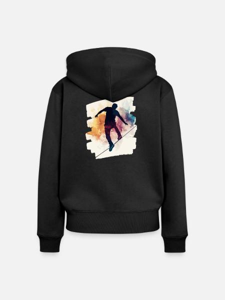 Slackline Slacklining Balance - Frauen Premium Bio Zip Hoodie - Schwarz