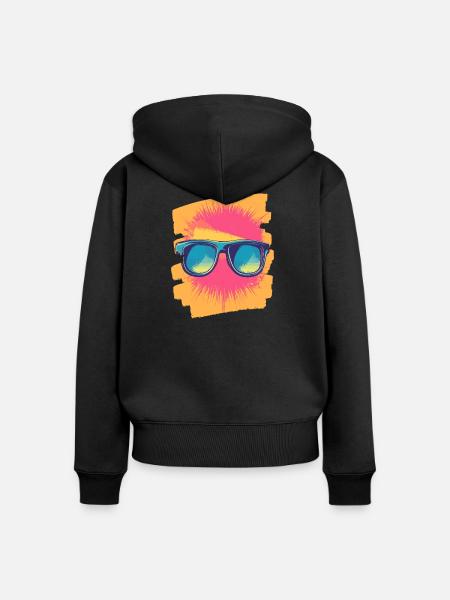 Sonnenbrille Sommer - Frauen Premium Bio Zip Hoodie - Schwarz