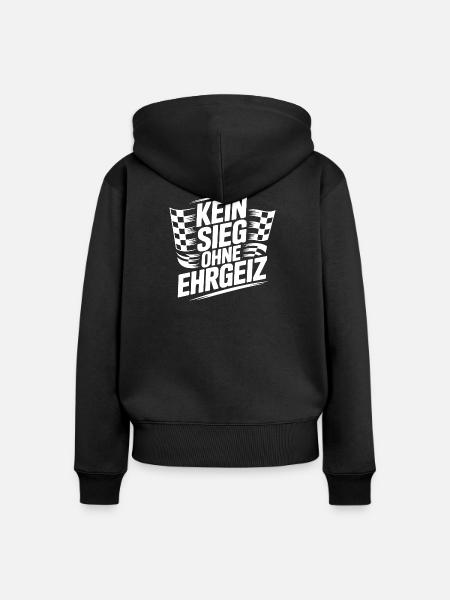 Kein Sieg ohne Ehrgeiz - Frauen Premium Bio Zip Hoodie - Schwarz