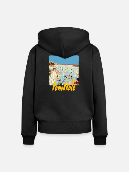 Pamukkale - Frauen Premium Bio Zip Hoodie - Schwarz