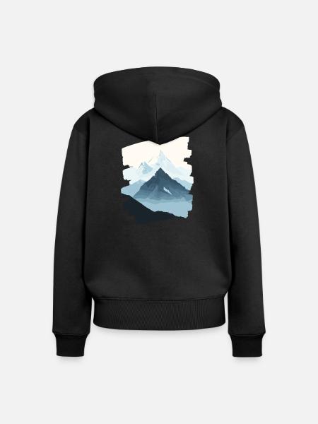 Berge Klettern Kletterer Wandern - Frauen Premium Bio Zip Hoodie - Schwarz