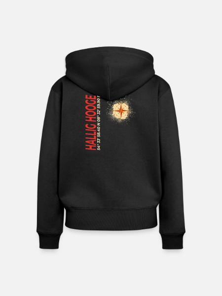 Hallig Hooge - Frauen Premium Bio Zip Hoodie - Schwarz