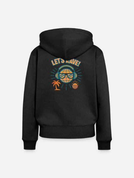 Lets rave - Frauen Premium Bio Zip Hoodie - Schwarz