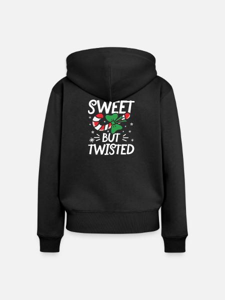 Sweet but twisted - Frauen Premium Bio Zip Hoodie - Schwarz