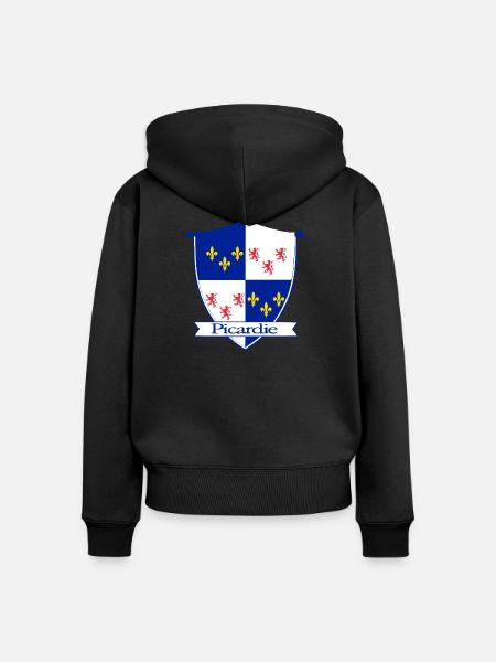 Picardie - Frauen Premium Bio Zip Hoodie - Schwarz