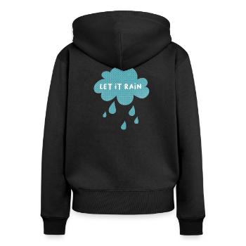 Cloud Let it rain Rain Weather Nursery Dots - Women's Premium Organic Zip Hoodie - black - Back - Julia (174cm)
