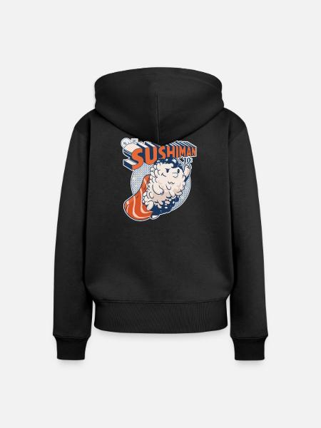Super Sushi - Frauen Premium Bio Zip Hoodie - Schwarz