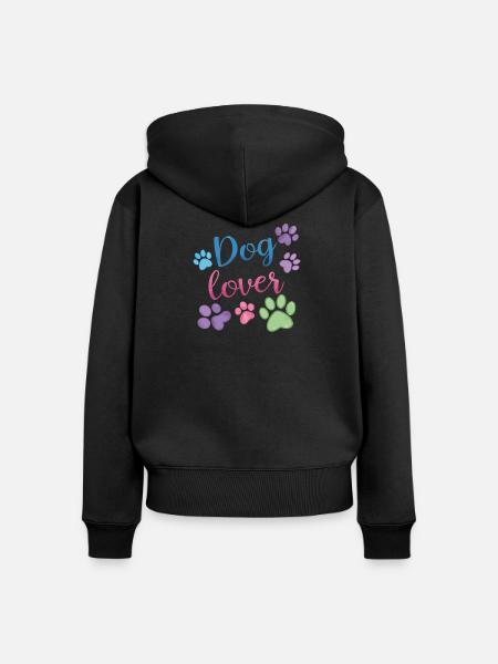 Hundeliebhaber - Frauen Premium Bio Zip Hoodie - Schwarz