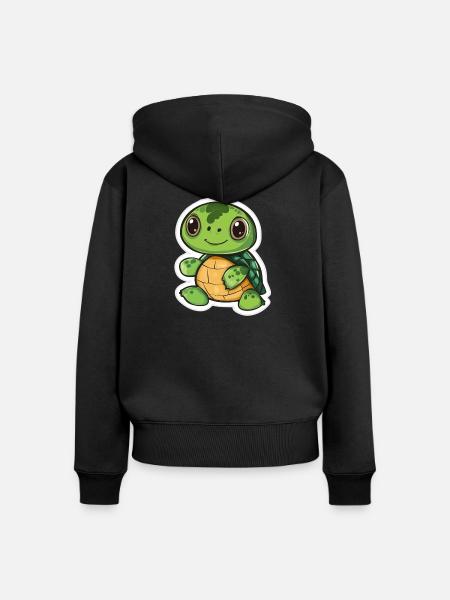 Schildkröte - Frauen Premium Bio Zip Hoodie - Schwarz