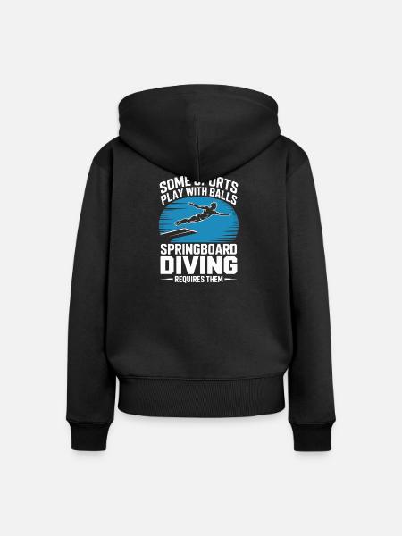 Kunstspringen Turmspringer Sprungbrett - Frauen Premium Bio Zip Hoodie - Schwarz