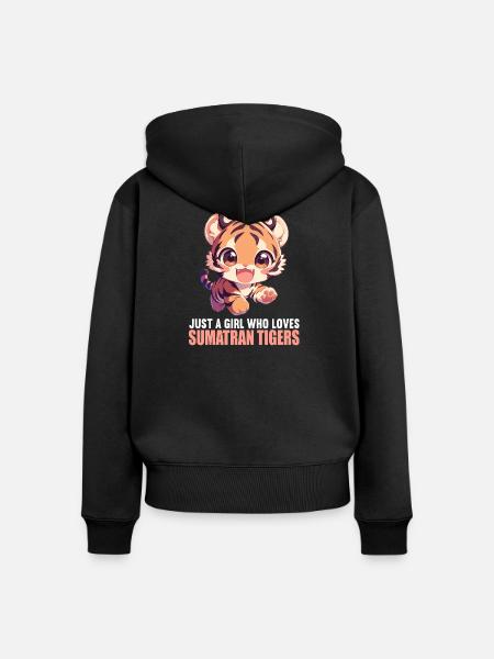 Sumatra-Tiger - Frauen Premium Bio Zip Hoodie - Schwarz