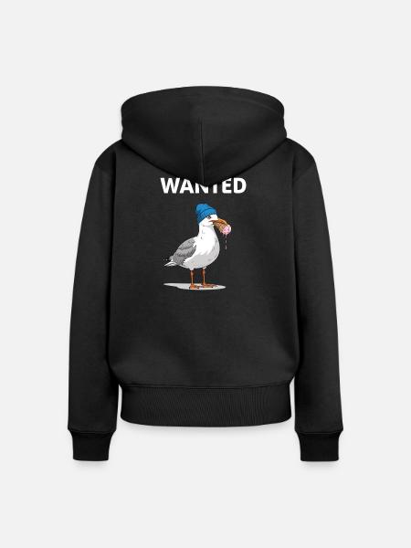 Gesucht Möwe Eiscreme Abenteuer - Frauen Premium Bio Zip Hoodie - Schwarz