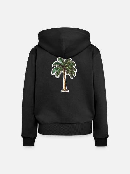 Palme - Frauen Premium Bio Zip Hoodie - Schwarz