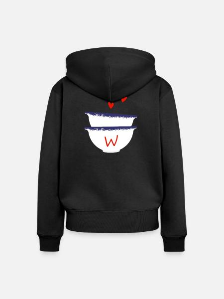 Bretonischer Buchstabe mit Schalen - Frauen Premium Bio Zip Hoodie - Schwarz