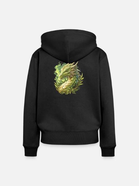 Drachen Drache - Frauen Premium Bio Zip Hoodie - Schwarz