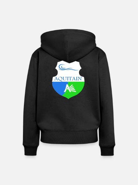 Wappen von Aquitanien - Frauen Premium Bio Zip Hoodie - Schwarz