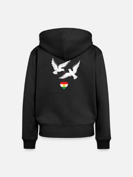Kurdistan Kurden mit kurdischer Flagge - Frauen Premium Bio Zip Hoodie - Schwarz