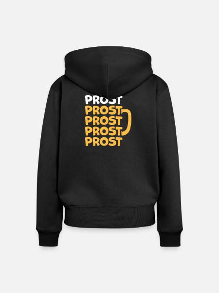 Prost - Frauen Premium Bio Zip Hoodie - Schwarz