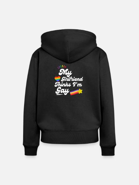Regenbogen Pride Herz Andenken Design - Frauen Premium Bio Zip Hoodie - Schwarz