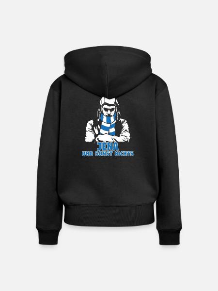 Jena_-_und_sonst_nichts - Frauen Premium Bio Zip Hoodie - Schwarz