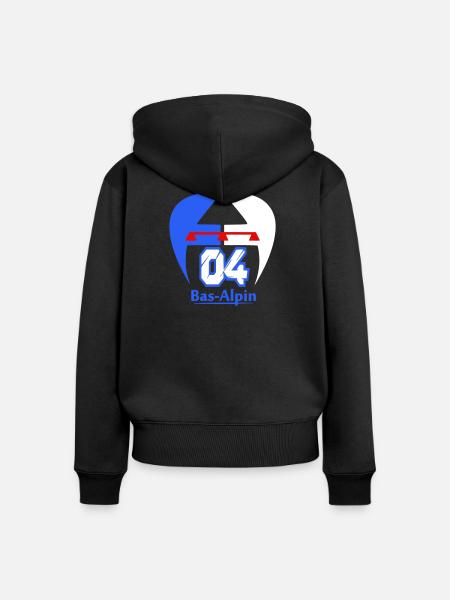 Logo von Bas-Alpine - Frauen Premium Bio Zip Hoodie - Schwarz