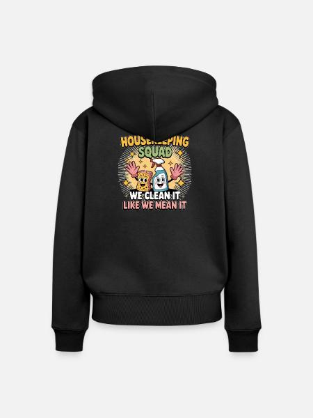 Lustiges Putzen Design - Frauen Premium Bio Zip Hoodie - Schwarz