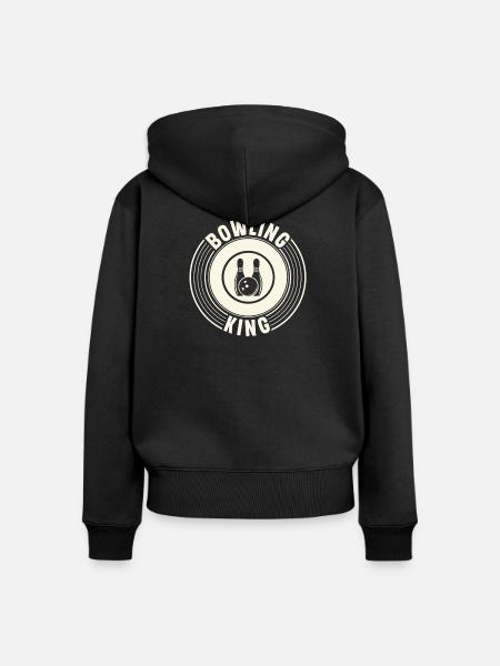 Bowling - Frauen Premium Bio Zip Hoodie - Schwarz