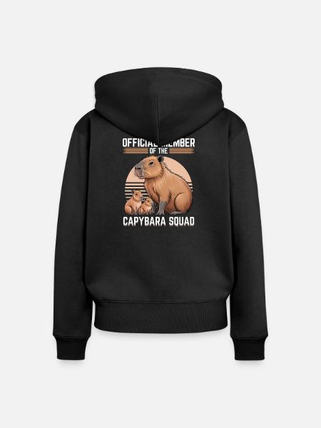 Funny aesthetic Kawaii Capybara - Frauen Premium Bio Zip Hoodie - Schwarz
