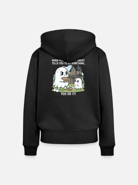 Mein Lieblingsgeist - Frauen Premium Bio Zip Hoodie - Schwarz