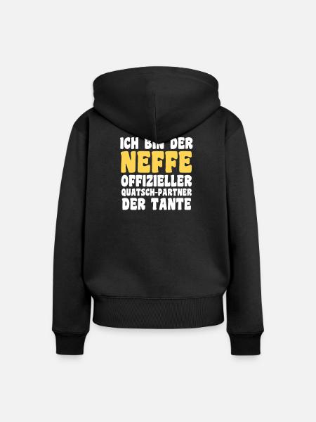 Familienmotiv Neffe - Frauen Premium Bio Zip Hoodie - Schwarz