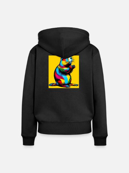 Bieber - Frauen Premium Bio Zip Hoodie - Schwarz