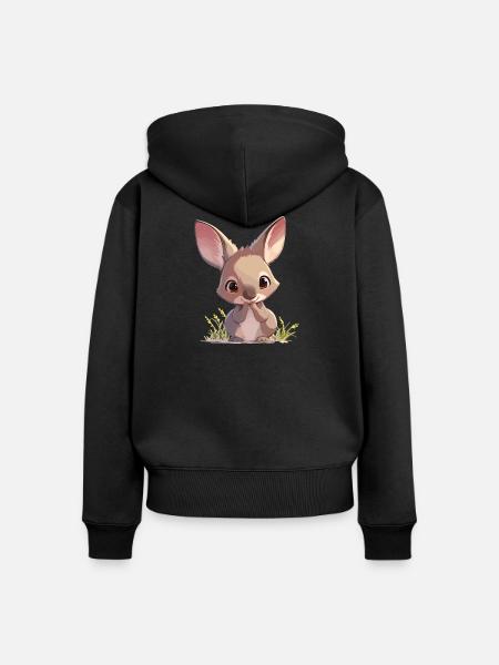 Wallabys Wallaby - Frauen Premium Bio Zip Hoodie - Schwarz