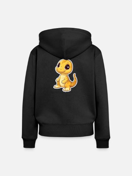 Dinosaurier - Frauen Premium Bio Zip Hoodie - Schwarz