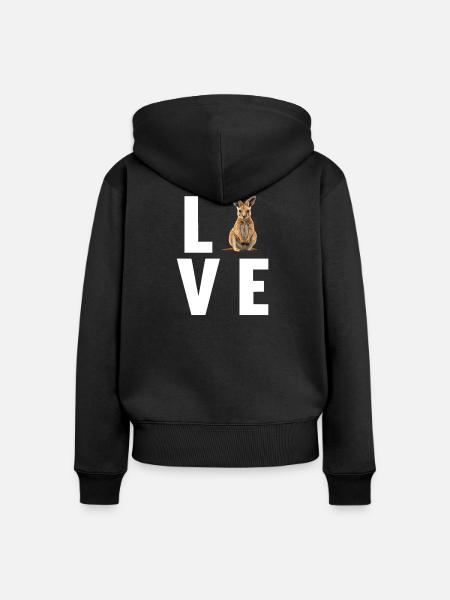 Wallabys Wallaby - Frauen Premium Bio Zip Hoodie - Schwarz