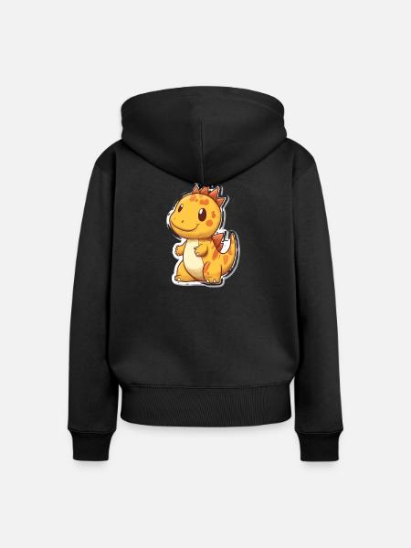 Dinosaurier - Frauen Premium Bio Zip Hoodie - Schwarz