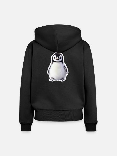 Pinguin - Frauen Premium Bio Zip Hoodie - Schwarz