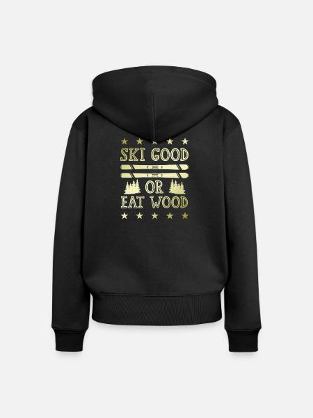 ski skiing - Frauen Premium Bio Zip Hoodie - Schwarz