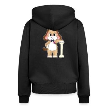 Chien Groom Noeud papillon Mariage - Sweat à capuche zippé Premium bio Femme - noir - Dos - Julia (174cm)