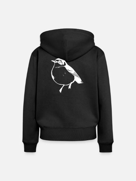 Vogel weiß - Frauen Premium Bio Zip Hoodie - Schwarz