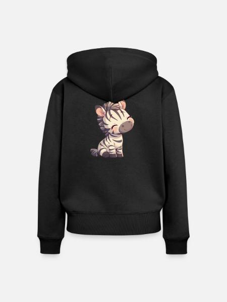 Zebras Zebra - Frauen Premium Bio Zip Hoodie - Schwarz