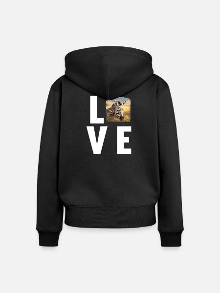 Zebras Zebra - Frauen Premium Bio Zip Hoodie - Schwarz