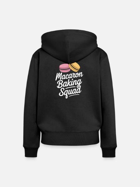Macaron Französische Desserts - Frauen Premium Bio Zip Hoodie - Schwarz