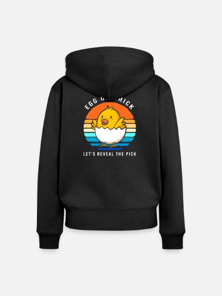 Gender Reveal Ostern Werdende Mutter - Frauen Premium Bio Zip Hoodie - Schwarz