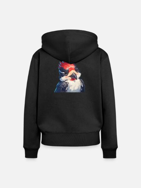 Spechte Specht - Frauen Premium Bio Zip Hoodie - Schwarz