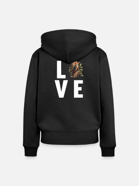 Spechte Specht - Frauen Premium Bio Zip Hoodie - Schwarz
